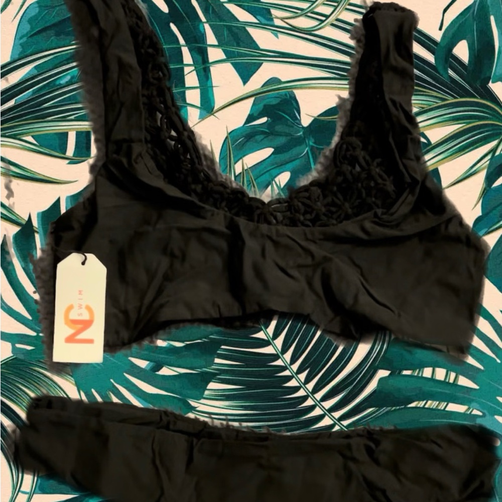 Crotchet black bikini set